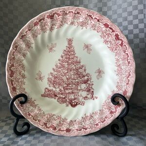 Queen’s •Seasons Greetings• Christmas Tree Salad Plate 8” Made in Colombia